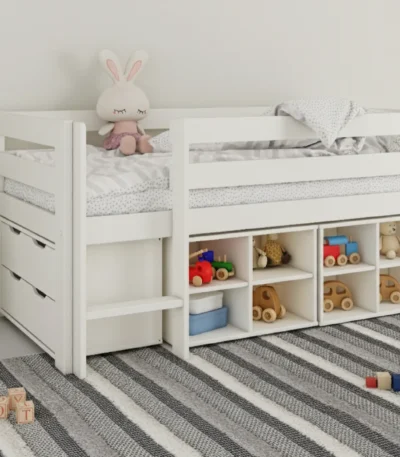 Shorty Midsleeper Cube Storage Set White