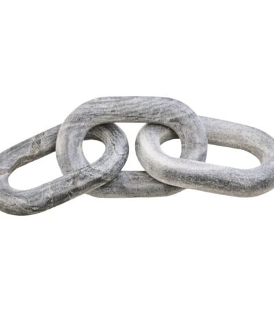 Shuna Grey Marble Three Link Chain Decor