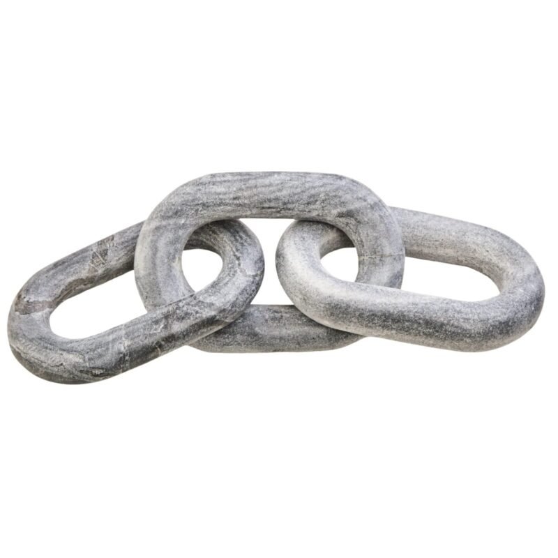 Shuna Grey Marble Three Link Chain Decor