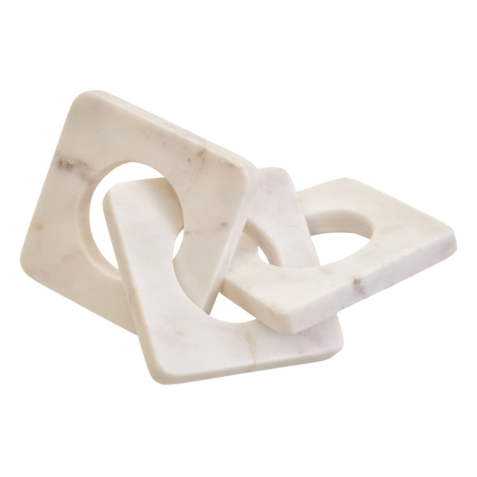 Shuna White Marble Three Link Square Chain Decor Shuna White Marble Three Link Square Chain Decor