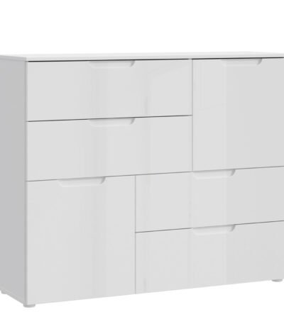 Sienna Abstract Chest of in White/White High Gloss
