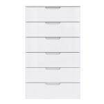 Sienna Chest of 6 Drawers in White/White High Gloss