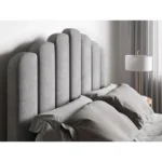Silver Velvet Poseidon Shell Ottoman Bed