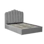 Silver Velvet Poseidon Shell Ottoman Bed