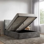 Silver Velvet Sonar Ottoman Bed