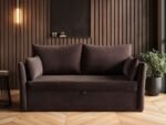 Skyler 2 Seater Sofa Bed Brown Velvet