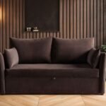 Skyler 2 Seater Sofa Bed Brown Velvet