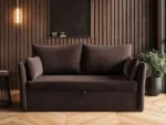 Skyler 2 Seater Sofa Bed Brown Velvet