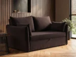 Skyler 2 Seater Sofa Bed Brown Velvet