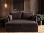 Skyler 2 Seater Sofa Bed Brown Velvet