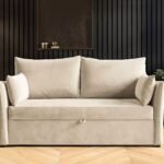 Skyler 2 Seater Sofa Bed Cream Velvet