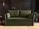 Skyler 2 Seater Sofa Bed Khaki Green Velvet