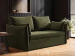 Skyler 2 Seater Sofa Bed Khaki Green Velvet