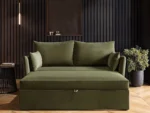 Skyler 2 Seater Sofa Bed Khaki Green Velvet