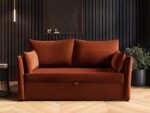 Skyler 2 Seater Sofa Bed Orange Velvet