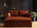 Skyler 2 Seater Sofa Bed Orange Velvet