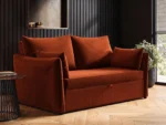 Skyler 2 Seater Sofa Bed Orange Velvet
