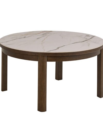 Southampton Round Coffee Table in Cream Ceramic 90x45cm