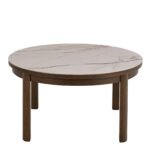 Southampton Round Coffee Table in Cream Ceramic 90x45cm