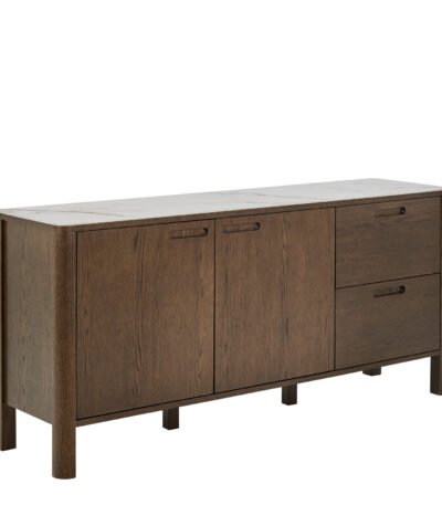 Southampton Sideboard With 2 Doors 2 Drawers and 2 Shelves in Cream Ceramic