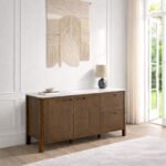 Southampton Sideboard With 2 Doors 2 Drawers and 2 Shelves in Cream Ceramic