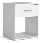 Space Package - Bedside 1 Drawer + Chest of 3 Drawers + Wardrobe with 2 Doors in White