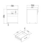 Space Package - Bedside 1 Drawer + Chest of 3 Drawers + Wardrobe with 2 Doors in White
