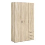 Space Wardrobe 3 Doors 3 Drawers
