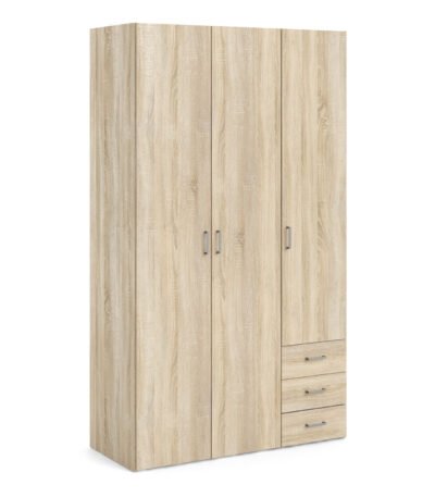 Space Wardrobe 3 Doors 3 Drawers