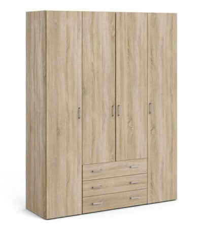 Space Wardrobe 4 Doors 3 Drawers