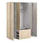 Space Wardrobe 4 Doors 3 Drawers