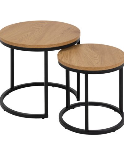 Spiro Round Nest of Tables in Oak