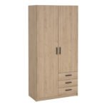 Sprint Wardrobe with 2 Doors + 3 Drawers