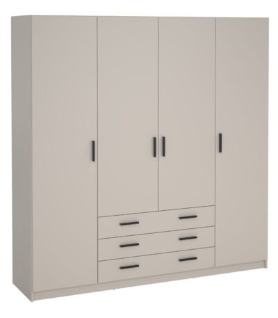Sprint Wardrobe with 4 Doors + 3 Drawers
