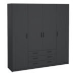 Sprint Wardrobe with 4 Doors + 3 Drawers