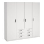 Sprint Wardrobe with 4 Doors + 3 Drawers