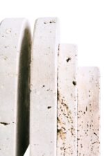 Staffa Set of 2 Slim Arched Travertine Bookends