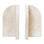 Staffa Set of 2 Wide Arched Travertine Bookends
