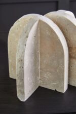 Staffa Set of 2 Wide Arched Travertine Bookends
