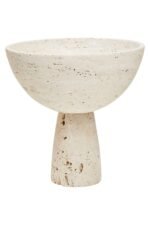 Staffa Travertine Pedestal Bowl