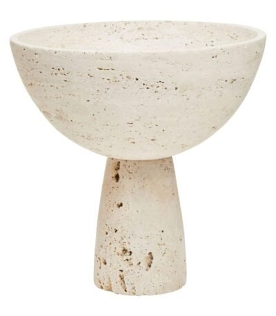 Staffa Travertine Pedestal Bowl