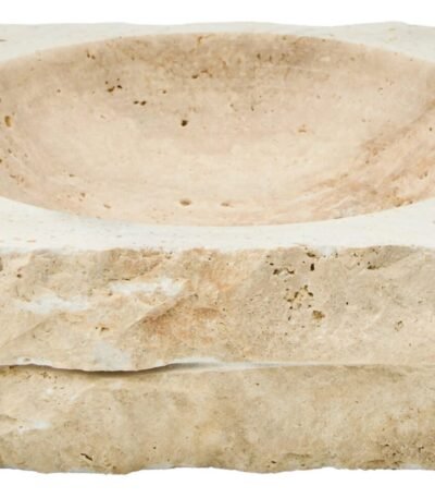 Staffa Travertine Rough Edge Square Bowl