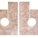 Staffa Travertine Set of 2 Sculptural Bookends