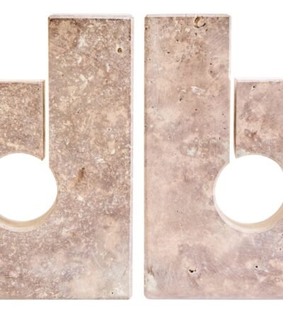 Staffa Travertine Set of 2 Sculptural Bookends