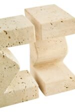 Staffa Travertine Set of 2 Sigma Bookends