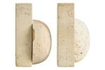 Staffa Travertine Set of 2 Spherical Bookends