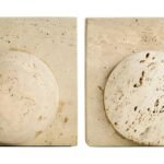 Staffa Travertine Set of 2 Spherical Bookends