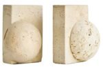 Staffa Travertine Set of 2 Spherical Bookends