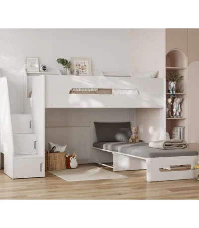 Stepaside Staircase High Sleeper Bed with Futon