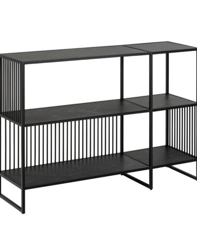 Strington Bookcase with 2 Shelves in Black